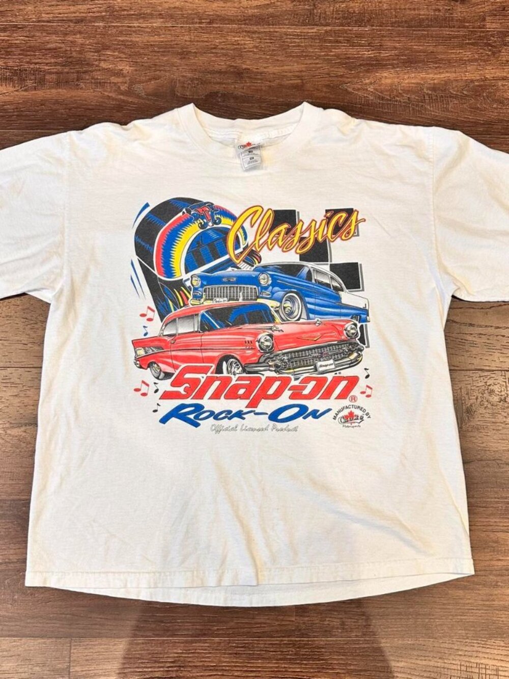 Vintage Snap On Rock On Choko Classic Cars White T-Shirt XL